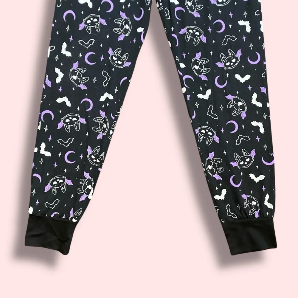 Killstar Batty Black Purple Moon AOP Jogger Lounge Pajama Pants Size Small - Picture 5 of 7